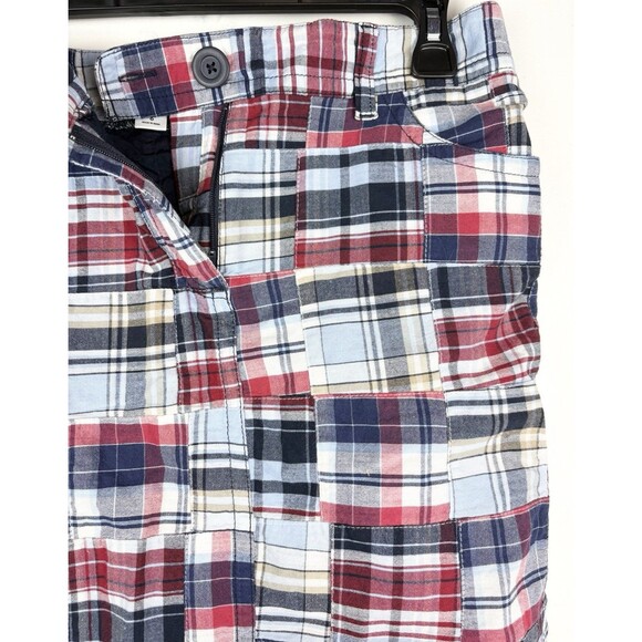 Ann Taylor LOFT Skirt Womens Size 6 Plaid Madras Patchwork Lined Cotton Red Blue - Picture 4 of 6